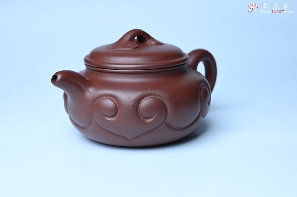 紫砂壶图片：美壶特惠 精致紫泥仿古如意壶 茶人醉爱 - 全手工紫砂壶网