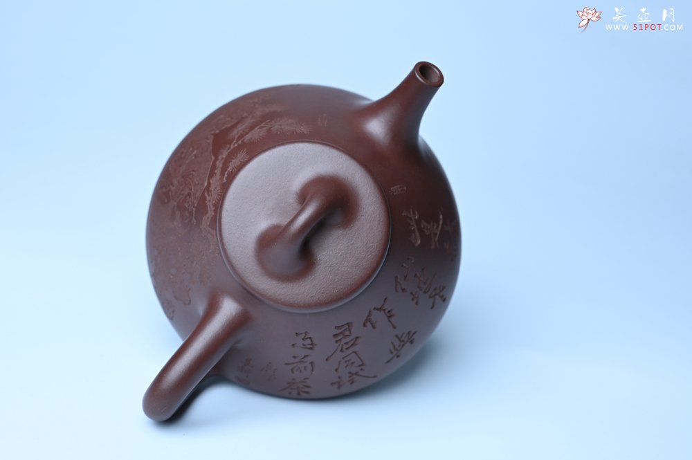紫砂壶图片：潜力股周小培 特好全手工底槽清子冶石瓢 此是诗仙坡老作 与君同试雨前茶 - 全手工紫砂壶网