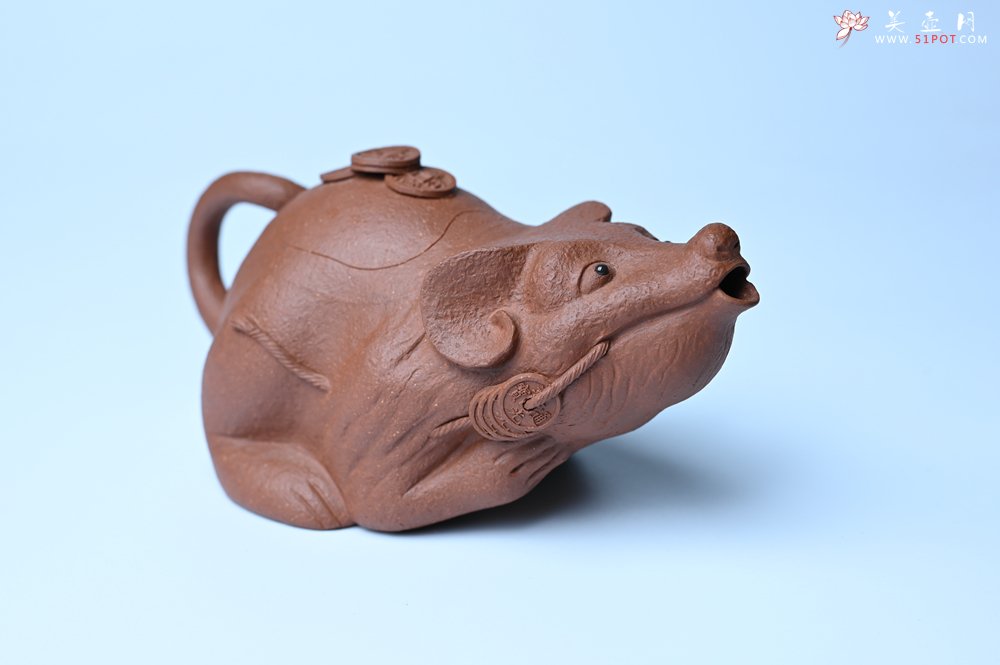 紫砂壶图片：美壶特惠 优质降坡泥鼠你有钱壶壶 茶人醉爱 - 全手工紫砂壶网