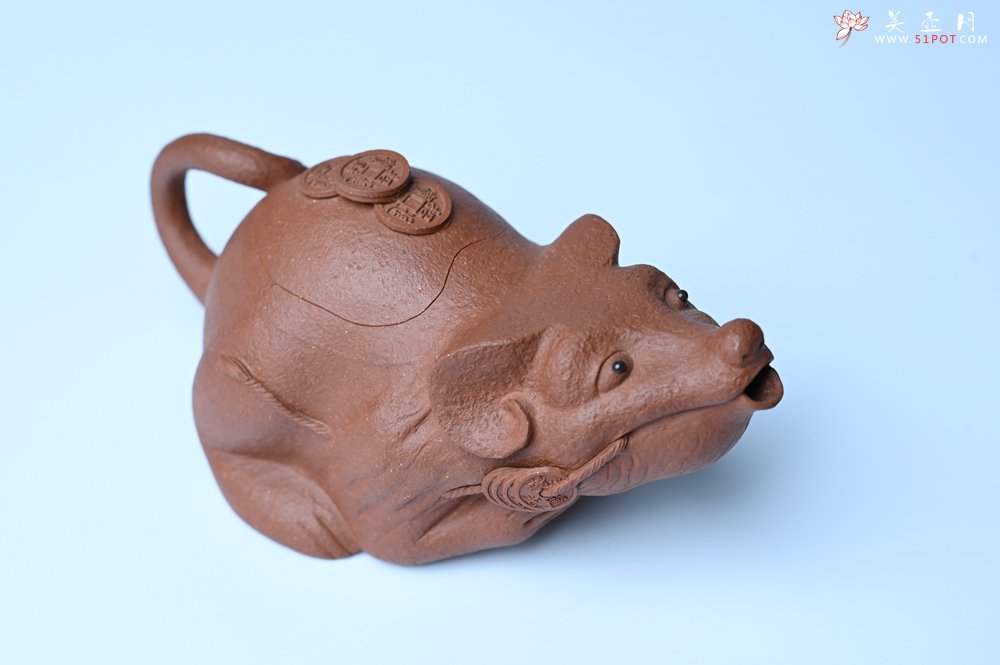 紫砂壶图片：美壶特惠 优质降坡泥鼠你有钱壶壶 茶人醉爱 - 全手工紫砂壶网