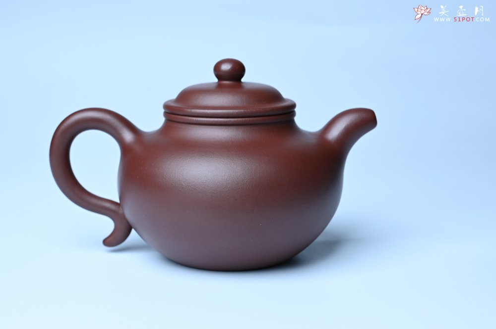 紫砂壶图片：潜力股周小培老师 4号井深井红皮龙 超精致全手工莲子茶壶 - 全手工紫砂壶网