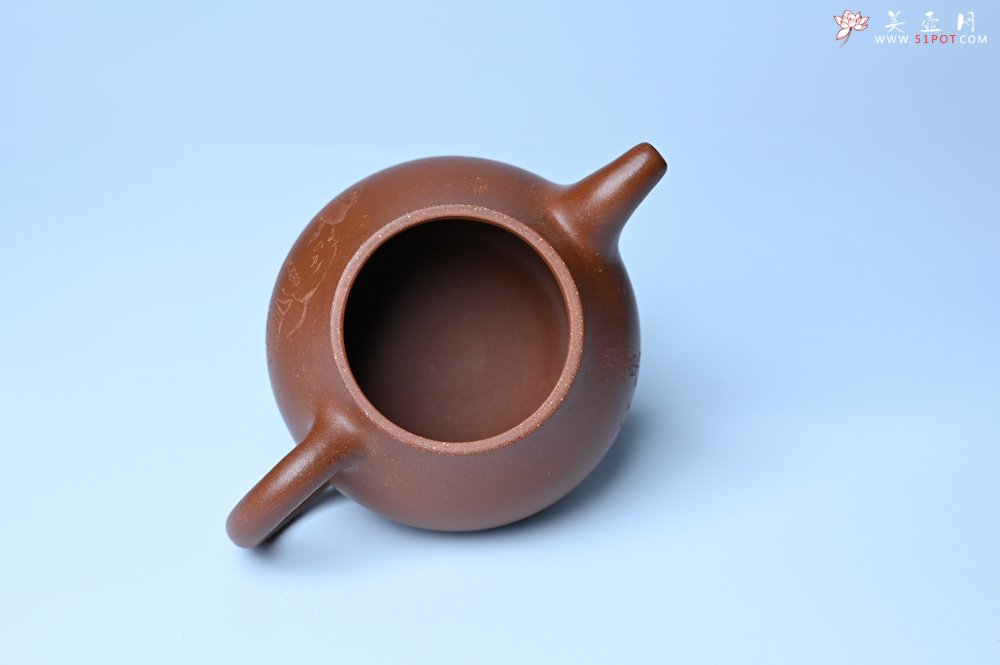 紫砂壶图片：美壶特惠 王老师 全手工红降坡泥潘壶 国助工 易轩 范小君徒杨志超老师刻绘 装饰小富贵特文气 - 全手工紫砂壶网