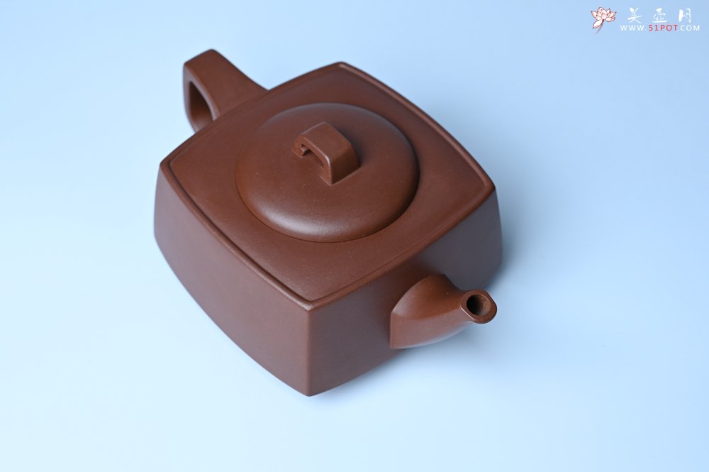 紫砂壶图片：实力派张海艳全手工精工砂四方壶 做工一流 - 全手工紫砂壶网