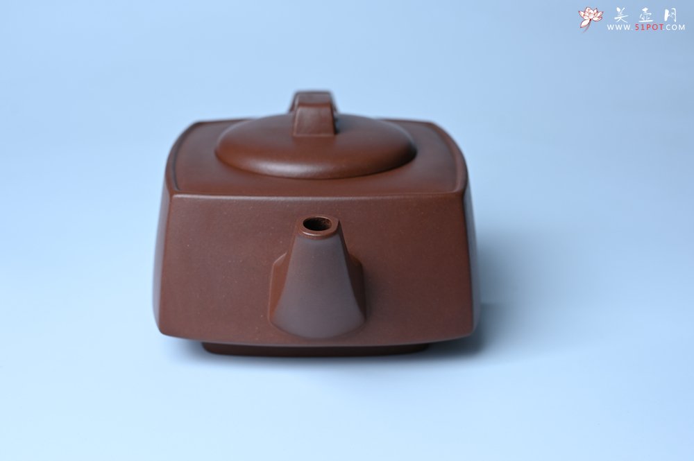 紫砂壶图片：实力派张海艳全手工精工砂四方壶 做工一流 - 全手工紫砂壶网