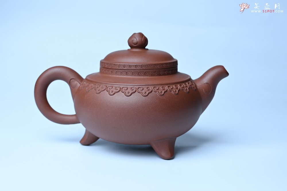 紫砂壶图片：美壶特惠 精致特好底曹青云肩如意壶 - 全手工紫砂壶网
