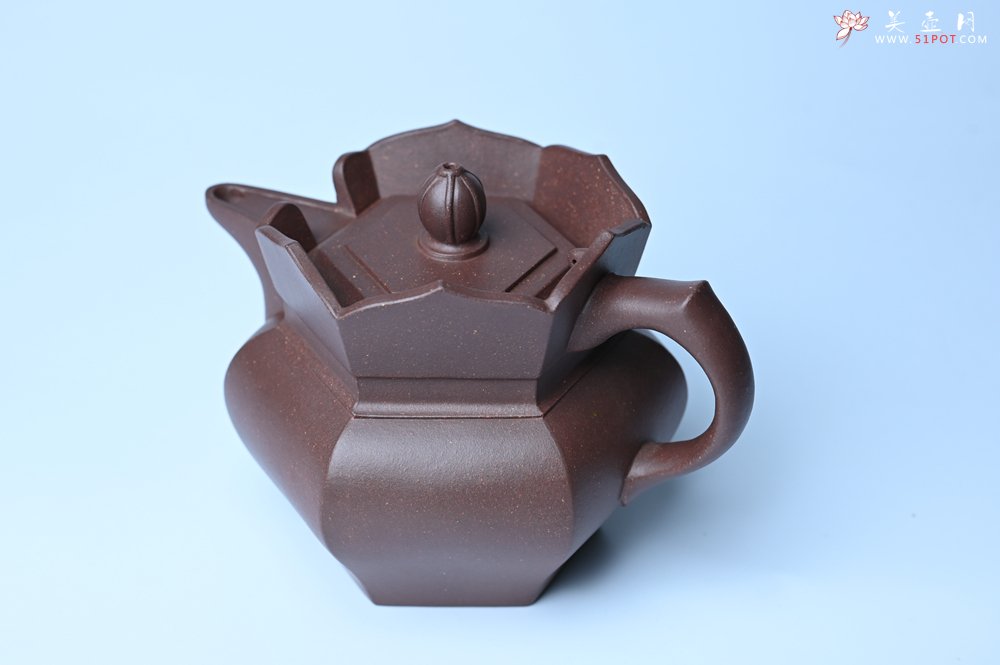 紫砂壶图片：摹古时大彬 优质调砂老紫泥全手工镶片僧帽壶 难度大 古韵悠悠 愈养迷人 - 全手工紫砂壶网