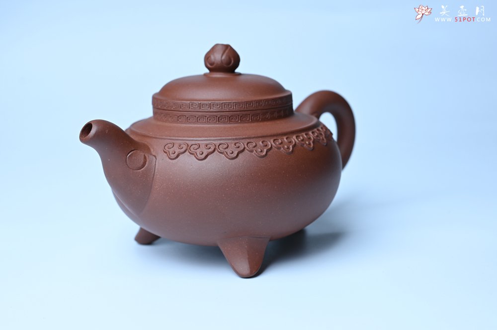 紫砂壶图片：美壶特惠 精致特好底曹青云肩如意壶 - 全手工紫砂壶网