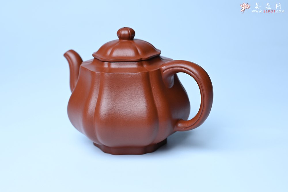 紫砂壶图片：美壶特惠 老朱泥高菱壶 茶人醉爱 - 全手工紫砂壶网
