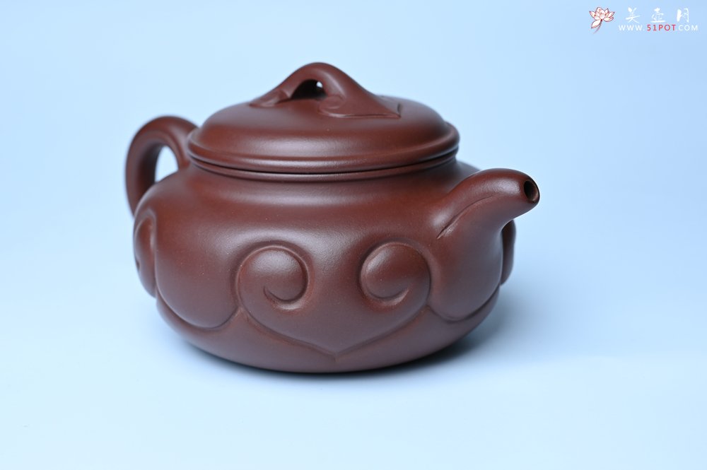 紫砂壶图片：美壶特惠 精致紫泥仿古如意壶 茶人醉爱 - 全手工紫砂壶网