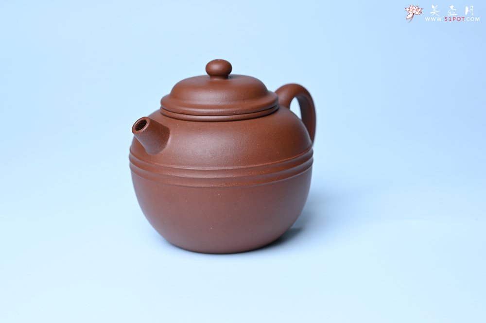 紫砂壶图片：美壶特惠 精致老清水泥腰线巨轮壶 茶人醉爱 - 全手工紫砂壶网