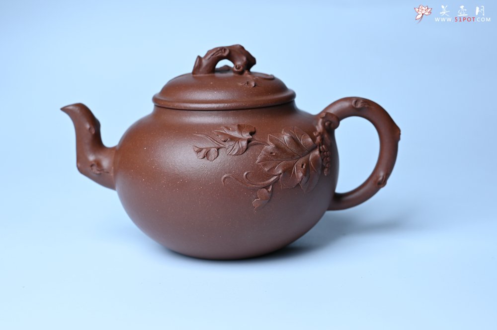 紫砂壶图片：美壶特惠 精品多子多福紫砂壶 帖叶生动细腻 送礼佳品 - 全手工紫砂壶网