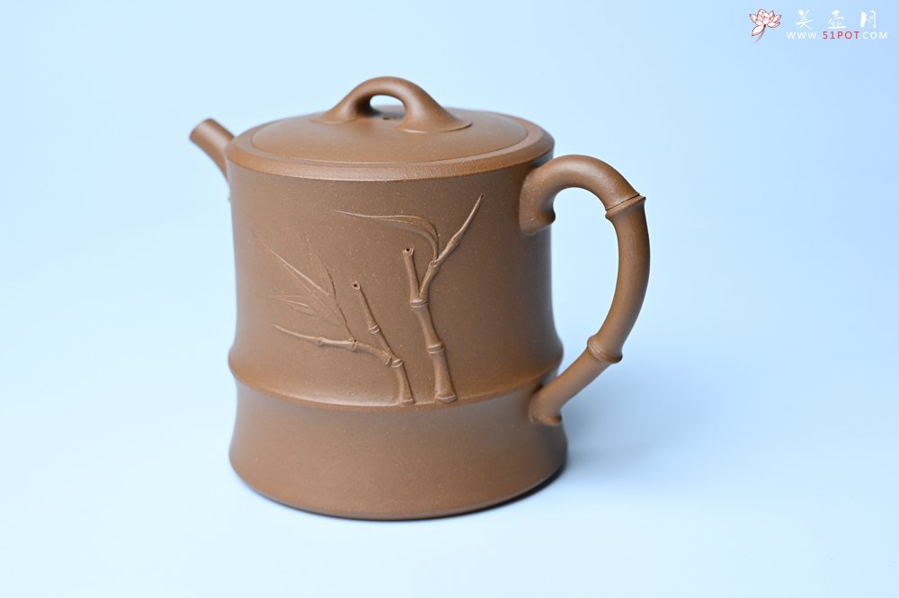 紫砂壶图片：美壶特惠 精工黄金段泥竹段 挺拔秀雅 茶人醉爱 - 全手工紫砂壶网