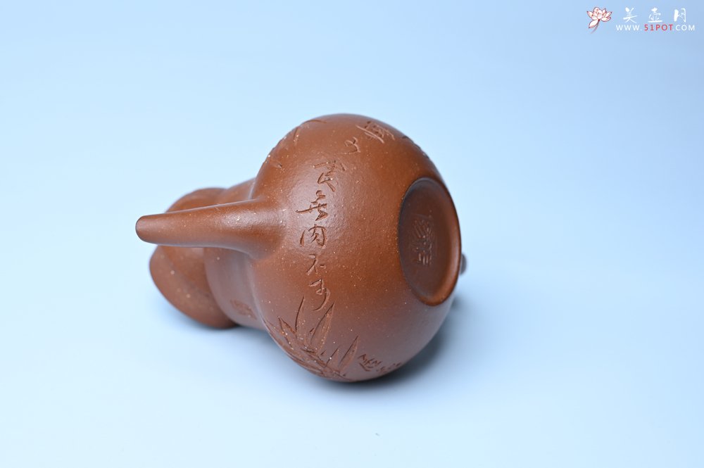 紫砂壶图片：美壶特惠 特好朱泥居不可无竹梨形壶 茶人醉爱 - 全手工紫砂壶网