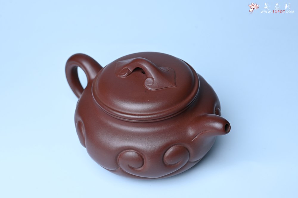 紫砂壶图片：美壶特惠 精致紫泥仿古如意壶 茶人醉爱 - 全手工紫砂壶网