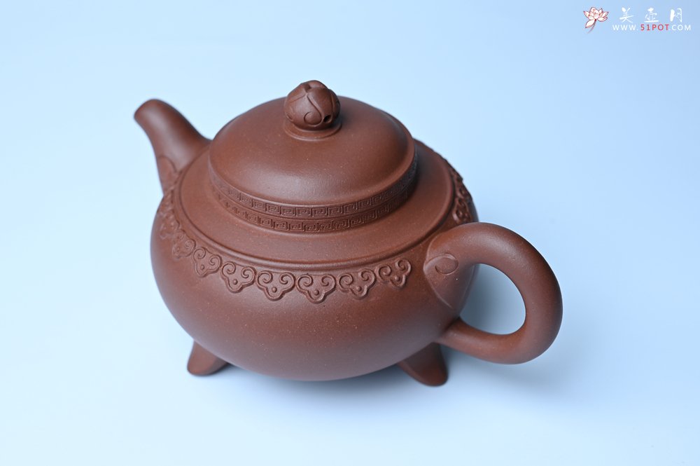 紫砂壶图片：美壶特惠 精致特好底曹青云肩如意壶 - 全手工紫砂壶网