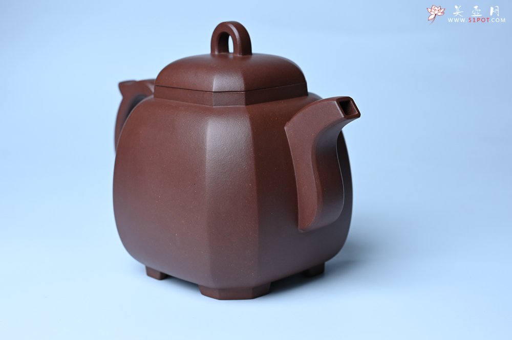 紫砂壶图片：实力派张海艳全手工家藏底槽清精工福临八方壶 气势磅礴 - 全手工紫砂壶网