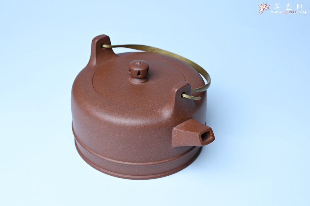 紫砂壶图片：美壶特惠 手工手制精致紫泥提梁壶 茶人醉爱 - 全手工紫砂壶网