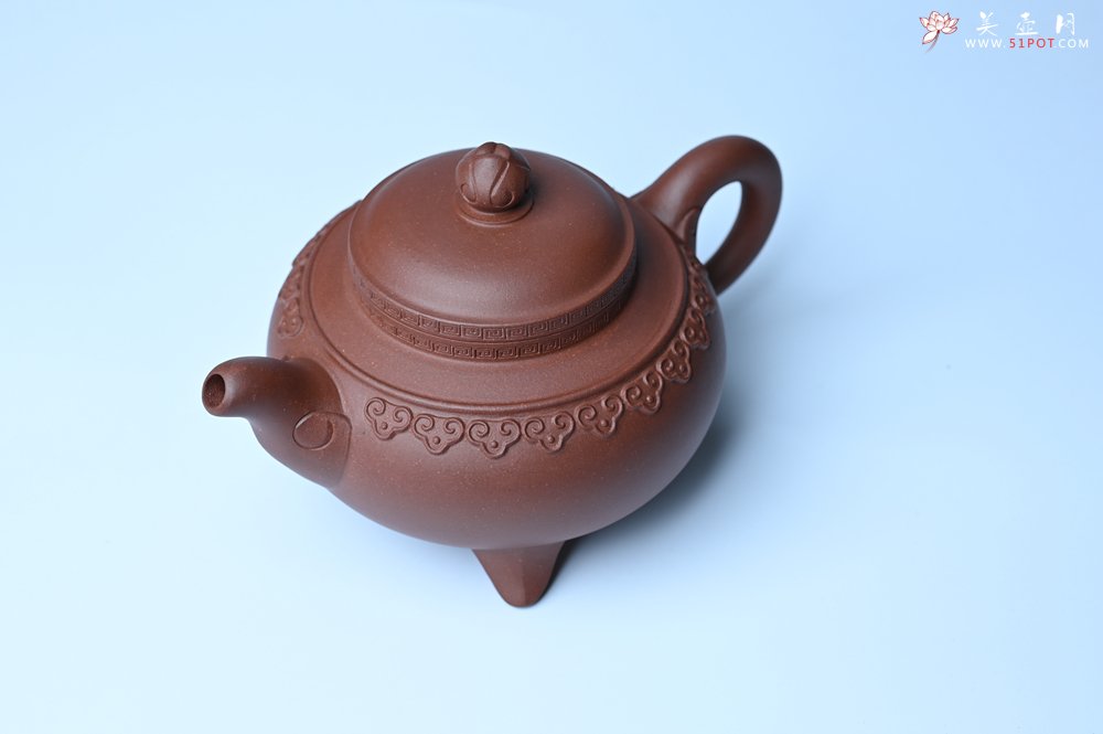 紫砂壶图片：美壶特惠 精致特好底曹青云肩如意壶 - 全手工紫砂壶网