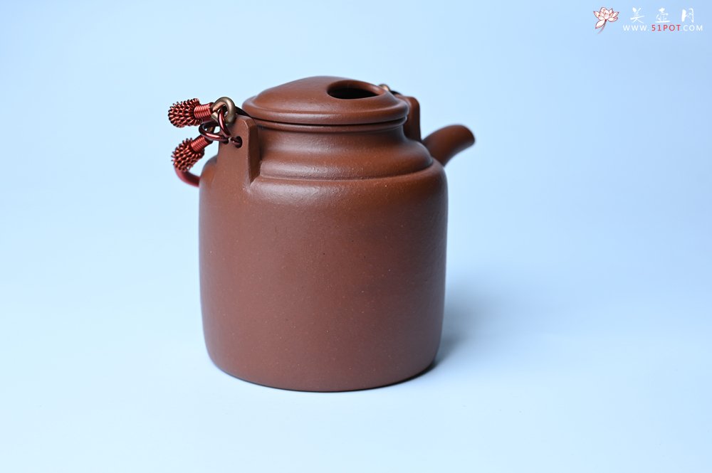 紫砂壶图片：美壶特惠 特好红皮龙精工洋桶壶 茶人醉爱 - 全手工紫砂壶网