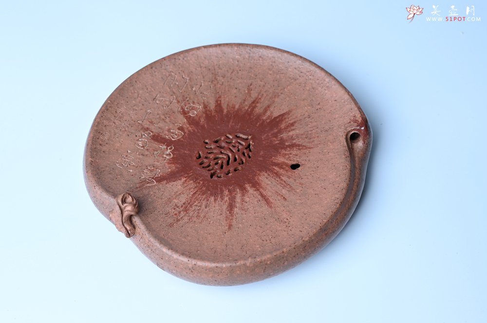 紫砂壶图片：美器特惠 朱自立工作室精品寿桃干泡台 直径大约15cm - 全手工紫砂壶网