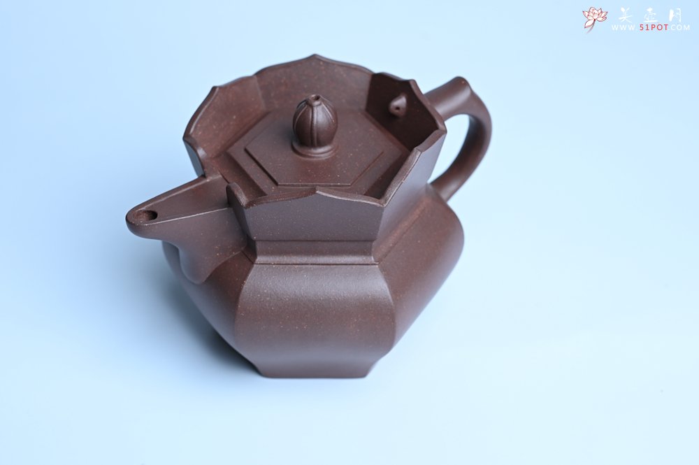紫砂壶图片：摹古时大彬 优质调砂老紫泥全手工镶片僧帽壶 难度大 古韵悠悠 愈养迷人 - 全手工紫砂壶网