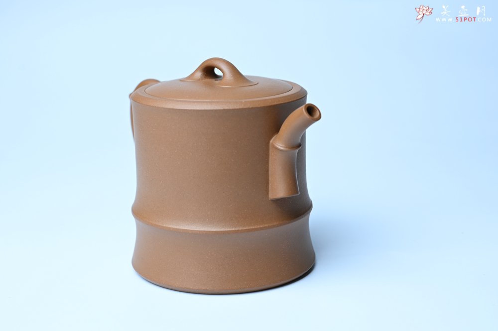 紫砂壶图片：美壶特惠 精工黄金段泥竹段 挺拔秀雅 茶人醉爱 - 全手工紫砂壶网