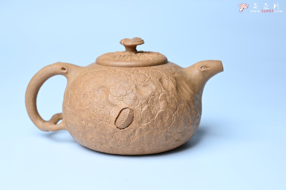 紫砂壶图片：潜力股赵老师实力演绎全手工老黄段泥灵芝游龙供春壶 游龙传福 不失为一把好壶 - 全手工紫砂壶网