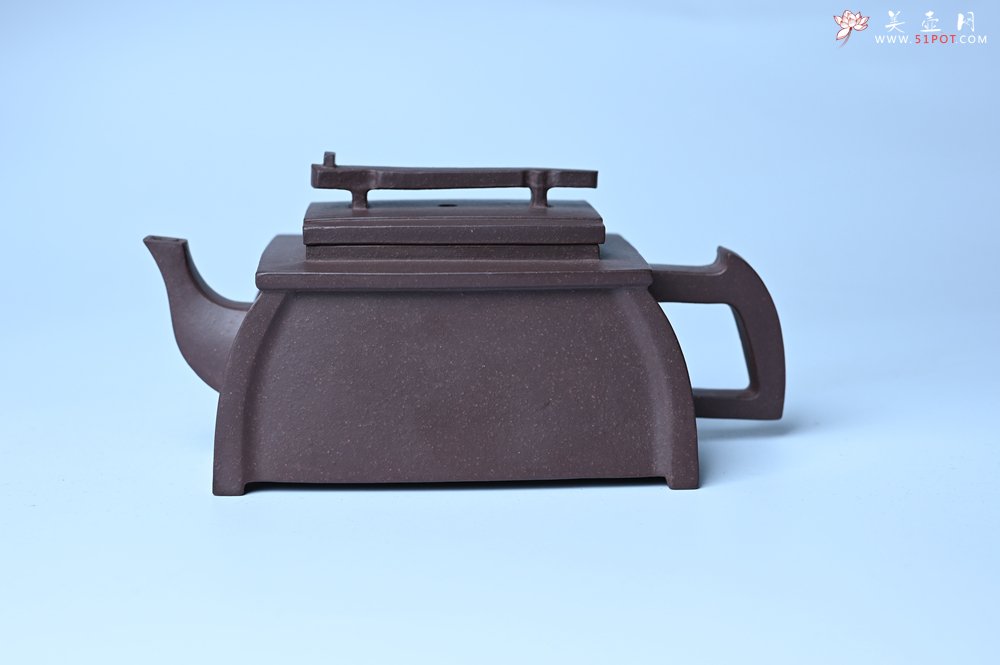 紫砂壶图片：美壶特惠 精致紫泥琴壶 难度大 茶人醉爱 - 全手工紫砂壶网