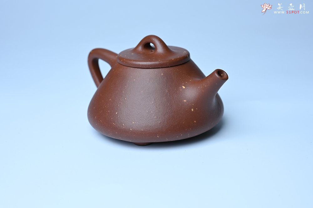 紫砂壶图片：美壶特惠 精致特好紫玉金砂子冶石瓢 做工和泥料不输千元作品 - 全手工紫砂壶网