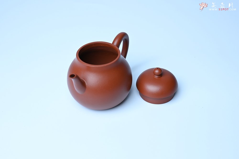 紫砂壶图片：美壶特惠 油润大红袍朱泥 手中无梨式 何以言茗事 小品高梨形 - 全手工紫砂壶网