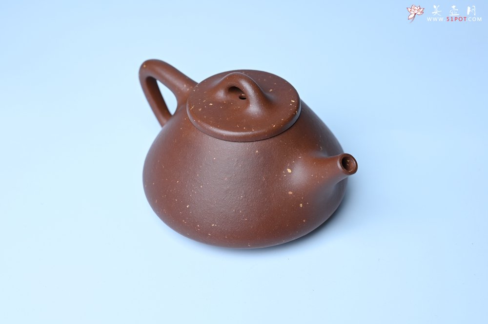 紫砂壶图片：美壶特惠 精致特好紫玉金砂子冶石瓢 做工和泥料不输千元作品 - 全手工紫砂壶网