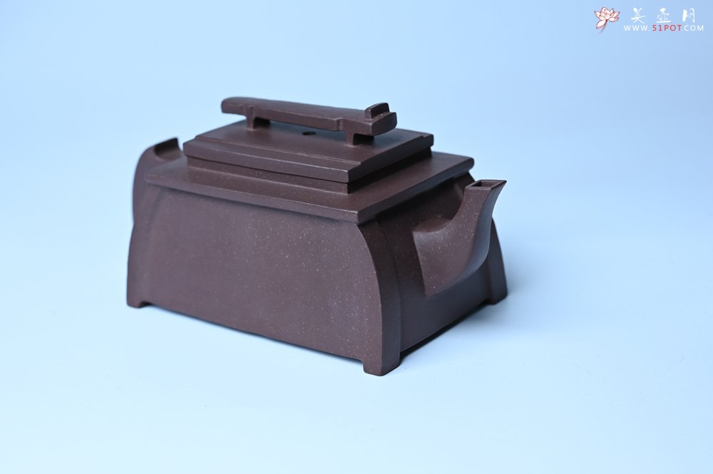 紫砂壶图片：美壶特惠 精致紫泥琴壶 难度大 茶人醉爱 - 全手工紫砂壶网