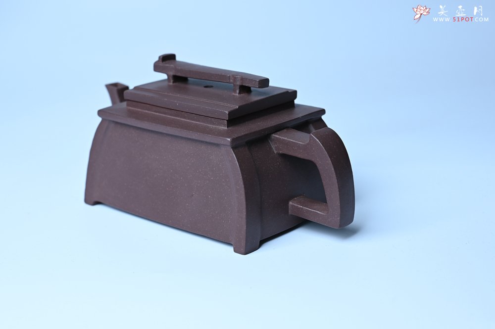 紫砂壶图片：美壶特惠 精致紫泥琴壶 难度大 茶人醉爱 - 全手工紫砂壶网