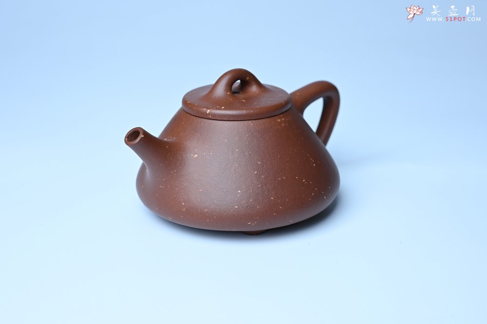 紫砂壶图片：美壶特惠 精致特好紫玉金砂子冶石瓢 做工和泥料不输千元作品 - 全手工紫砂壶网