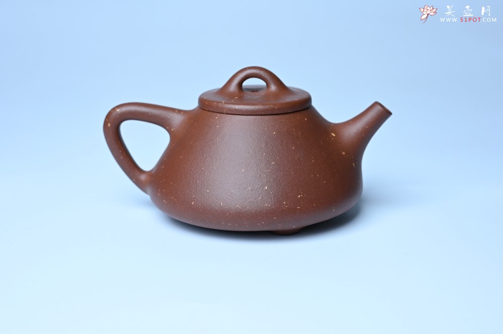 紫砂壶图片：美壶特惠 精致特好紫玉金砂子冶石瓢 做工和泥料不输千元作品 - 全手工紫砂壶网