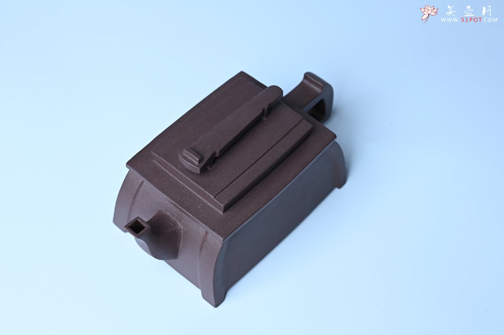 紫砂壶图片：美壶特惠 精致紫泥琴壶 难度大 茶人醉爱 - 全手工紫砂壶网