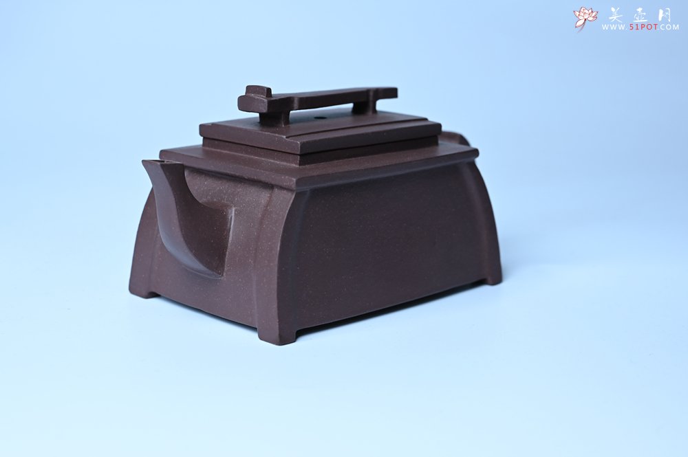 紫砂壶图片：美壶特惠 精致紫泥琴壶 难度大 茶人醉爱 - 全手工紫砂壶网