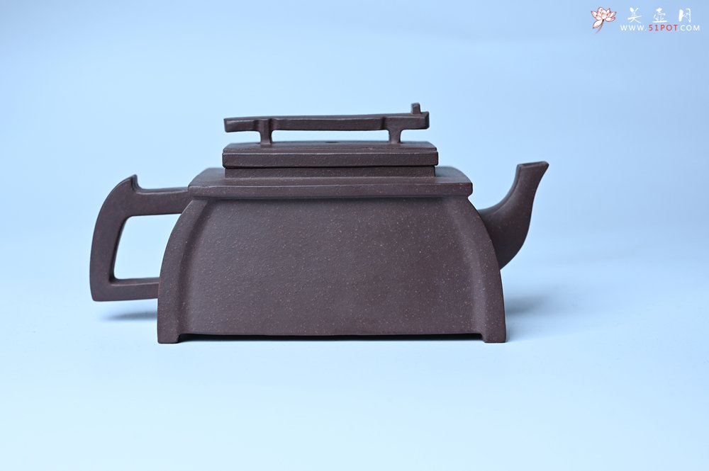 紫砂壶图片：美壶特惠 精致紫泥琴壶 难度大 茶人醉爱 - 全手工紫砂壶网