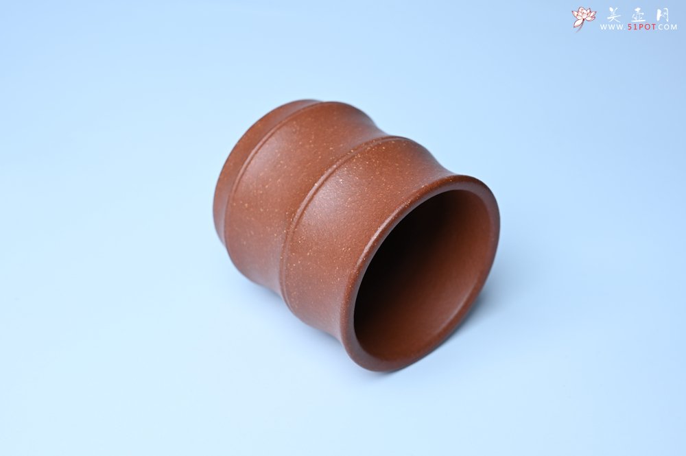 紫砂壶图片：美杯特惠 精致厚实特好降坡泥竹节主人杯 - 全手工紫砂壶网